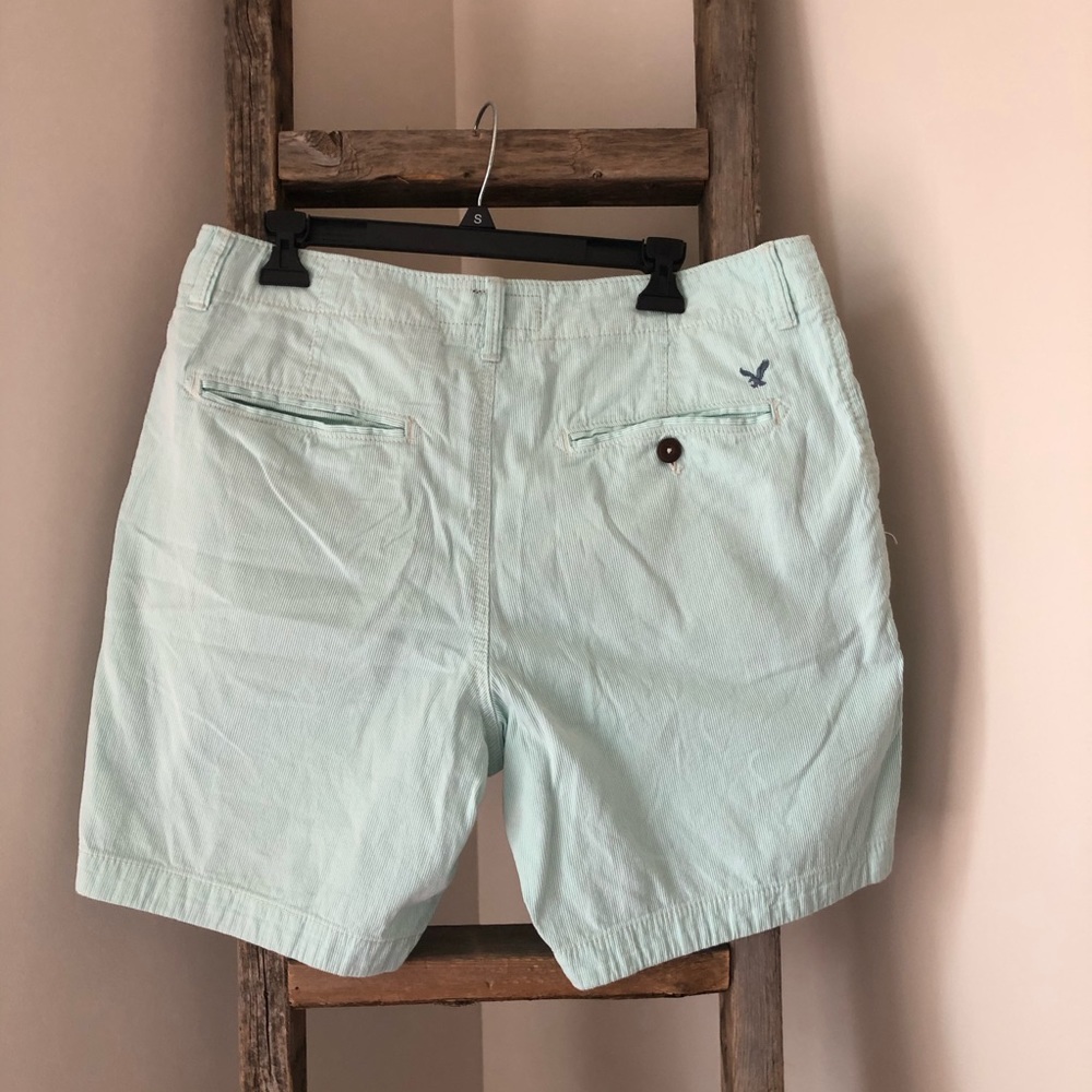 Mint Seersucker AEO Men’s Shorts - Picture 3 of 8